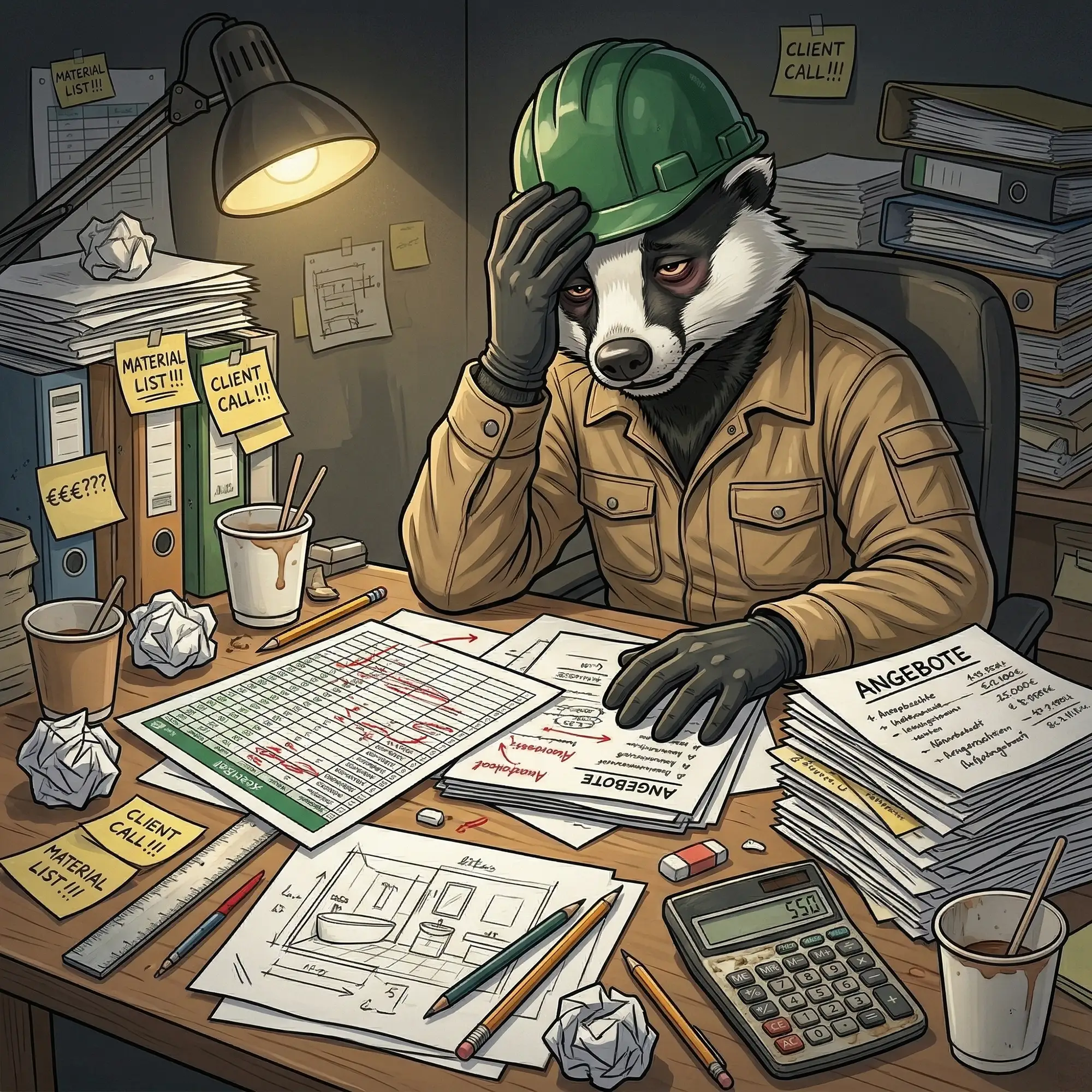 Manuelle Angebote: Excel, Handskizzen, Papier